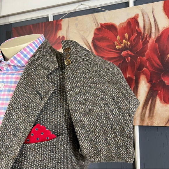 Vintage Pendleton Tweed Blazer Mens 40R Wool Basket Weave Sport Coat Jacket - Picture 4 of 12